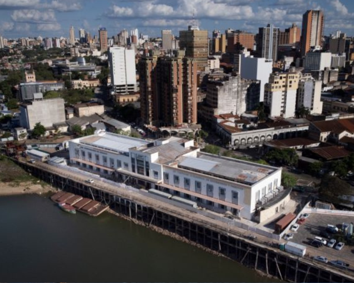 A historic building at the port of Asuncion turned into a cultural center
