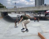Inauguration of an imposing skatepark along the canal in Brussels 